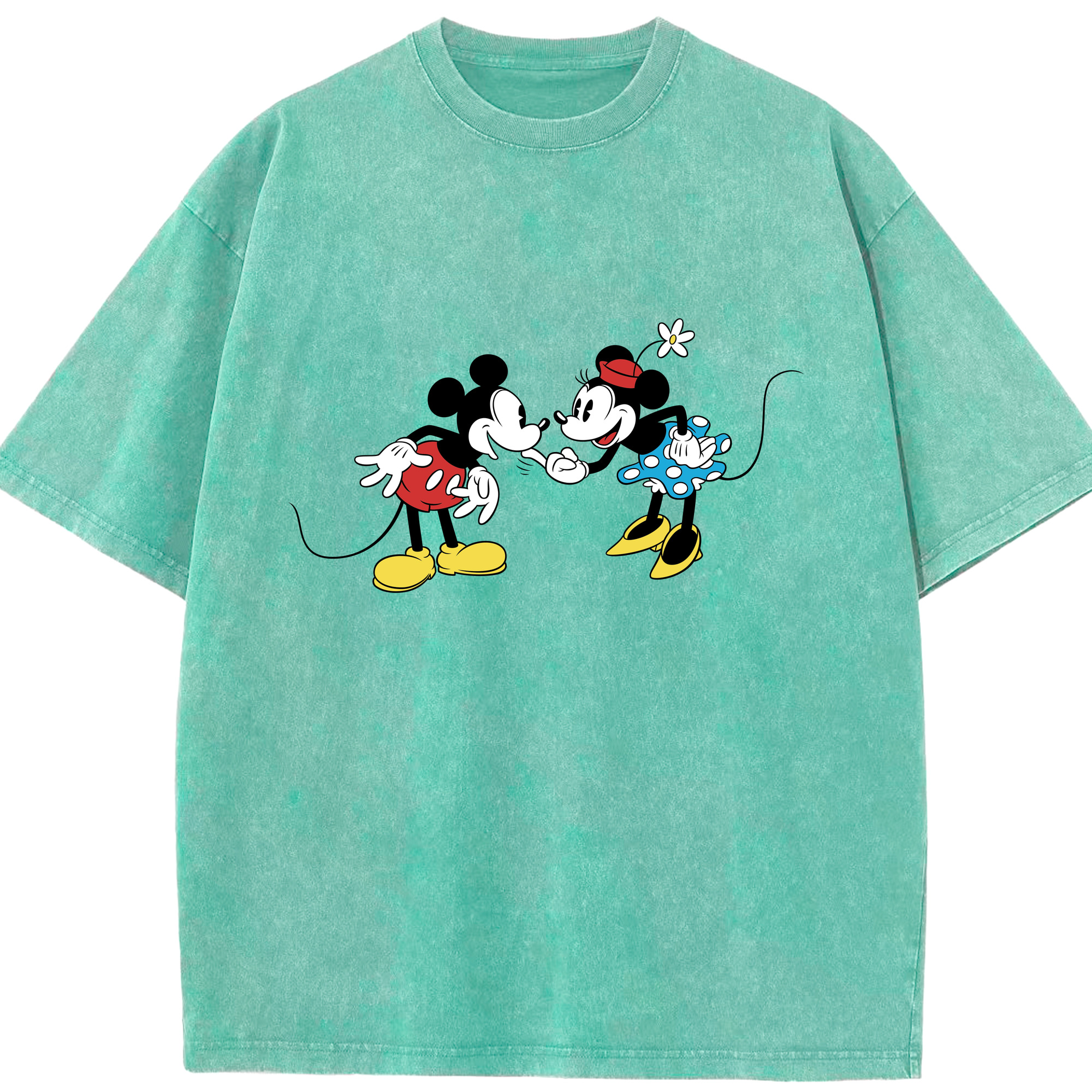 （画像用） ミッキーマウス Mickey Mouse 綿100% ヴィンテージ風 半袖Tシャツ（フロントプリント）